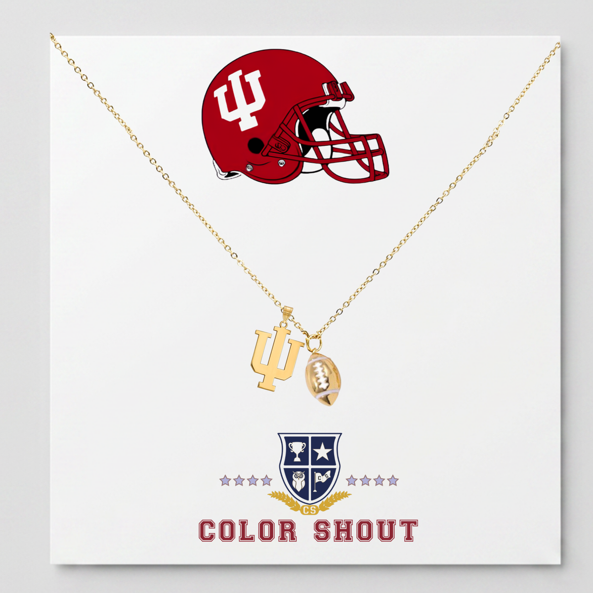 University of Indiana Football Charm Necklace