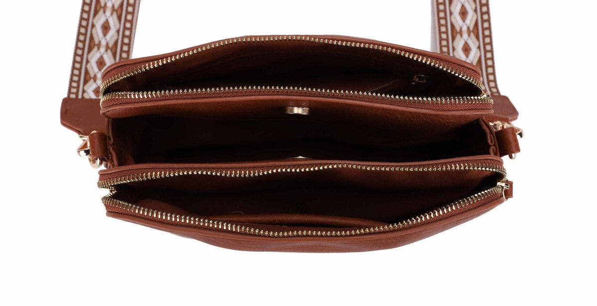 Mila Three-Compartment Crossbody Bag