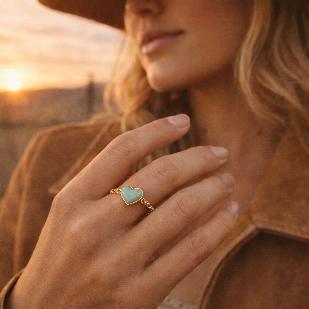 Turquoise Rope My Heart Ring