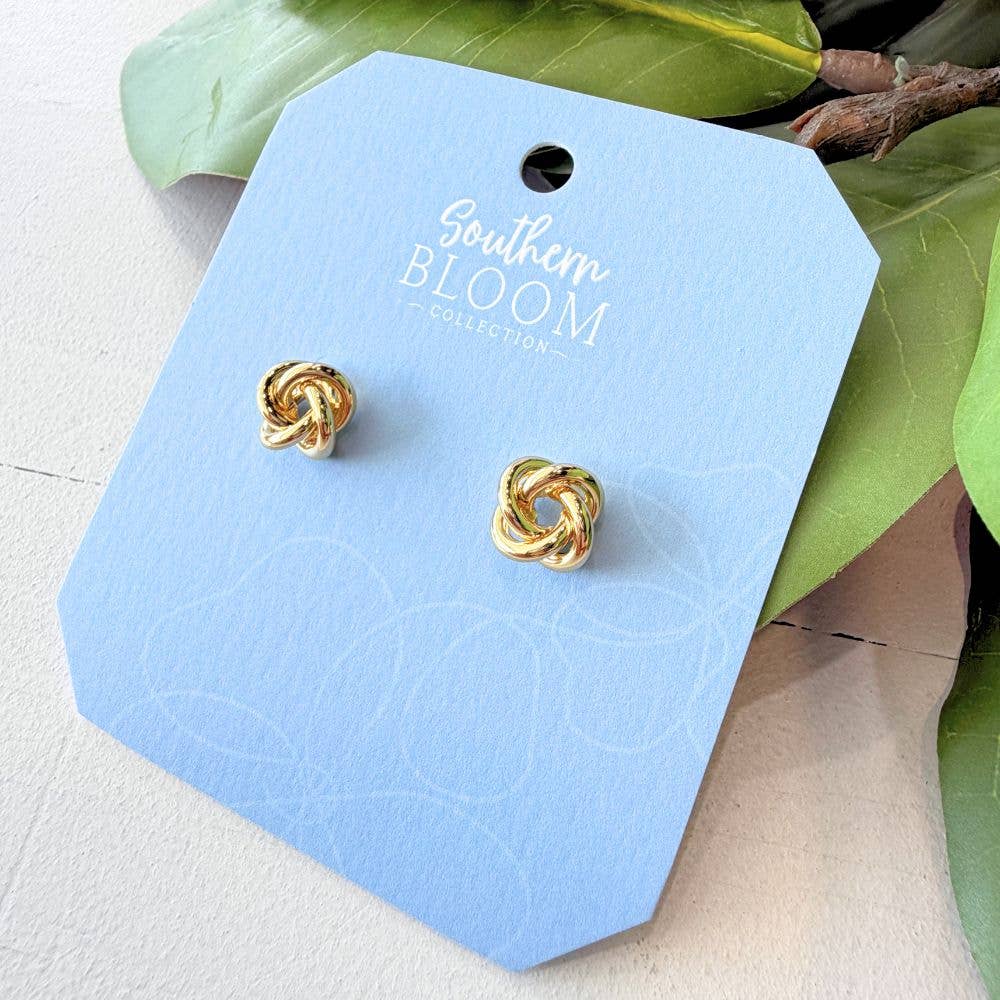 Riley Knot Stud Gold