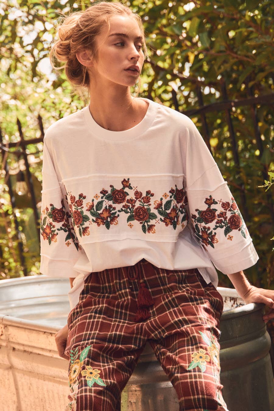 Floral Embroidered Knit Top