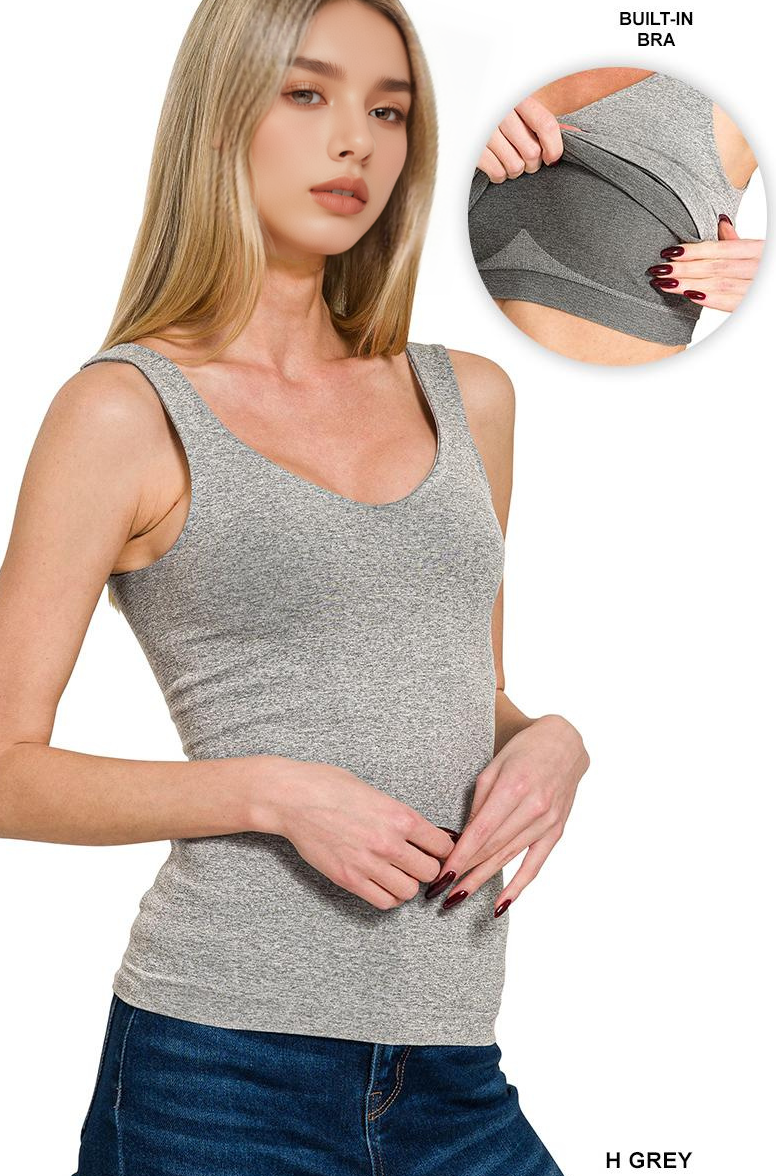 Seamless Tank Top w/ Built-in Bra