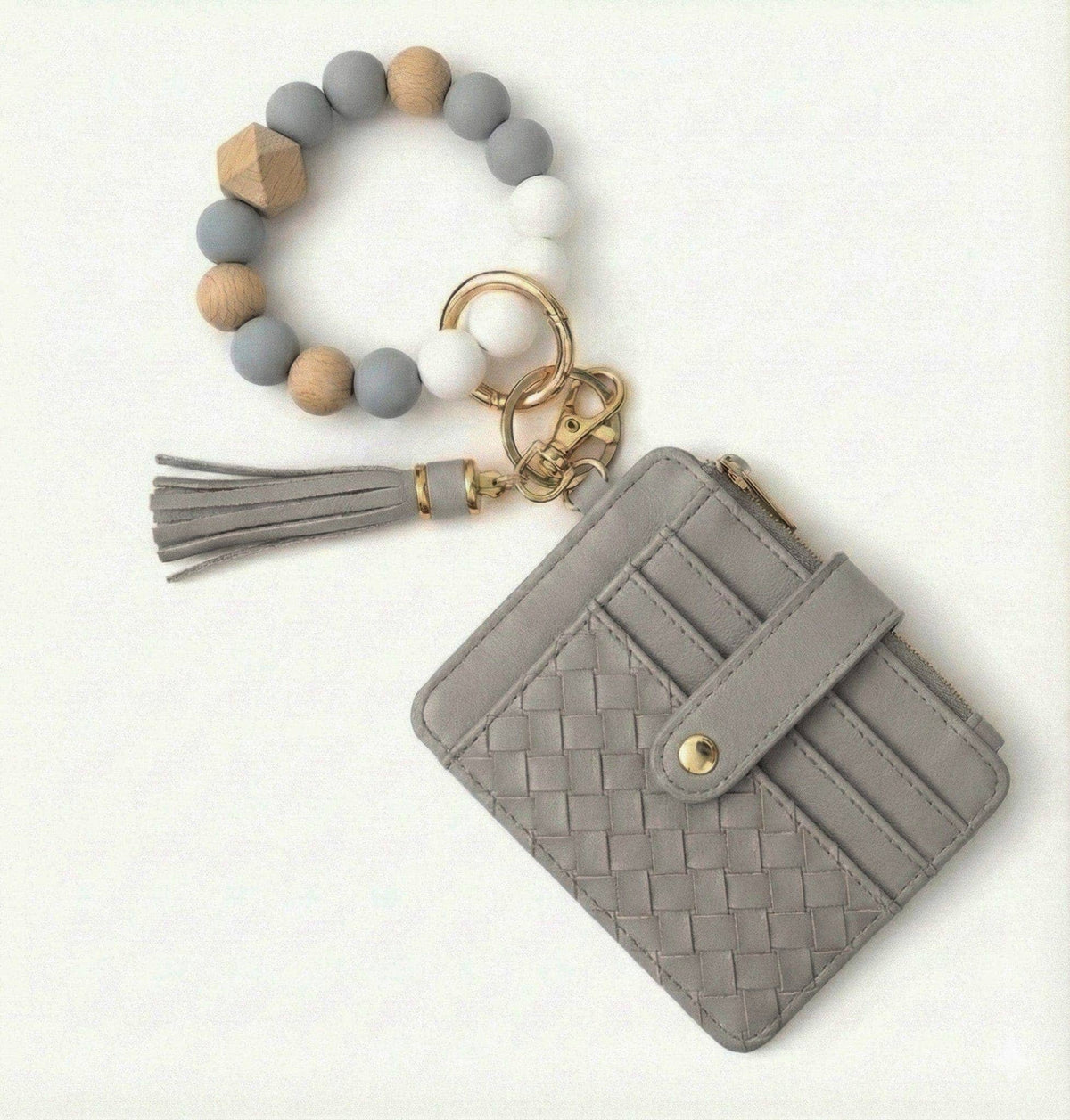 Nina Quilted Beaded Keychain Bracelet Wallet