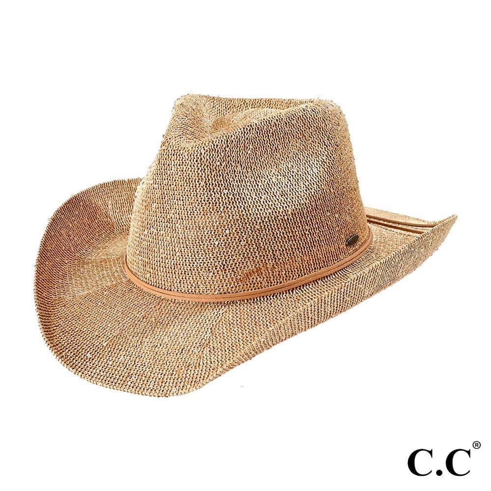 Sequin Cowboy Hat with Suede-Style Band
