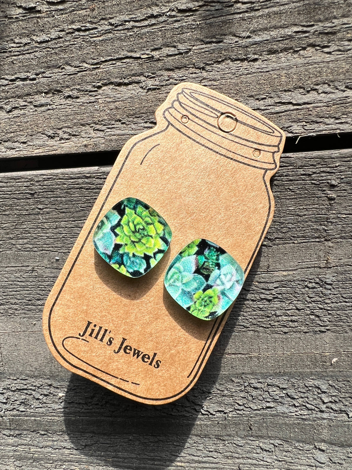 Succulent acrylic Stud Earring's For Plant Lovers