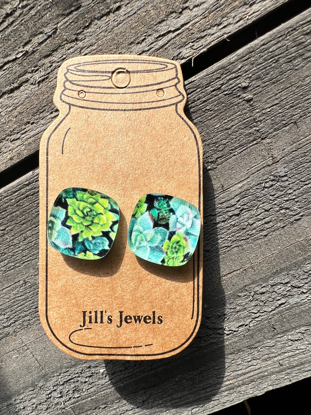 Succulent acrylic Stud Earring's For Plant Lovers