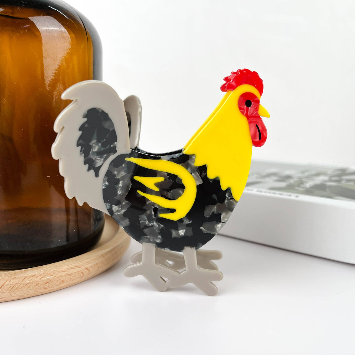 Rooster Claw Clips, Acetate Animal Hair Clip