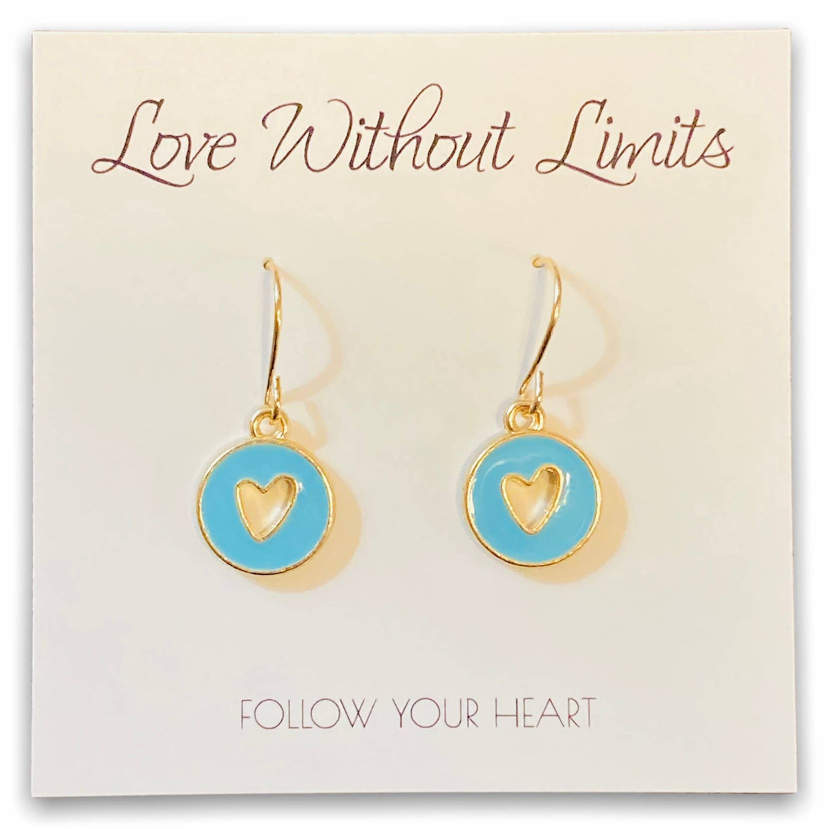 Love Without Limits Enamel Heart Dangle Earrings