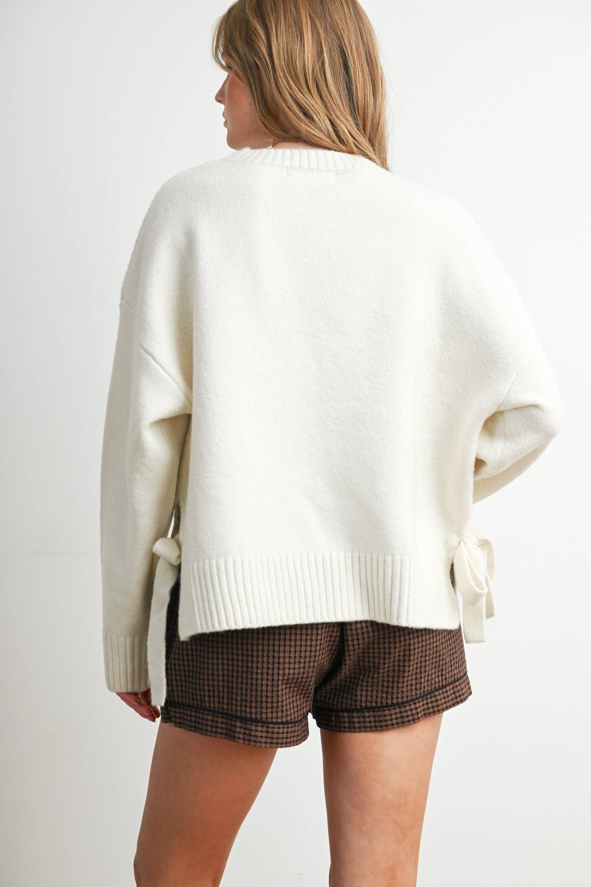 Tie Split-Hem Crewneck Long Sleeve Top - BMW7900