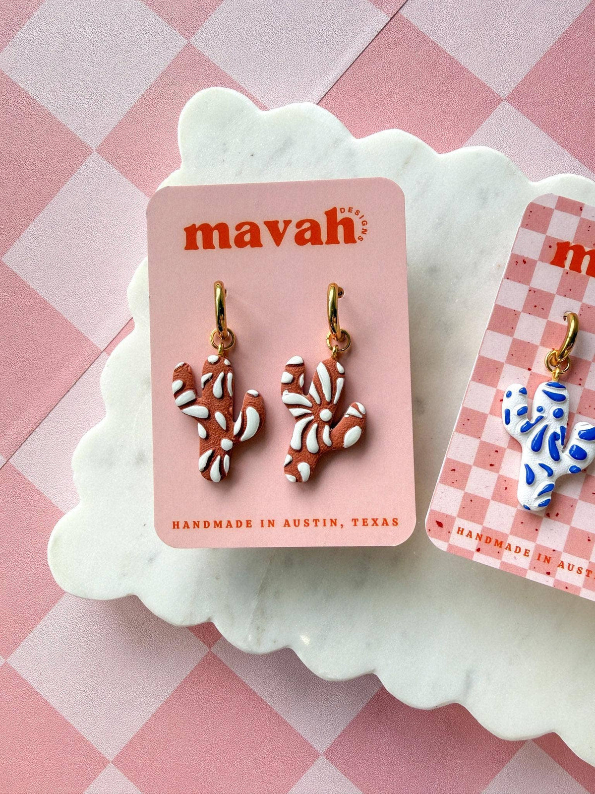 Talavera Inspired Cactus Dangles