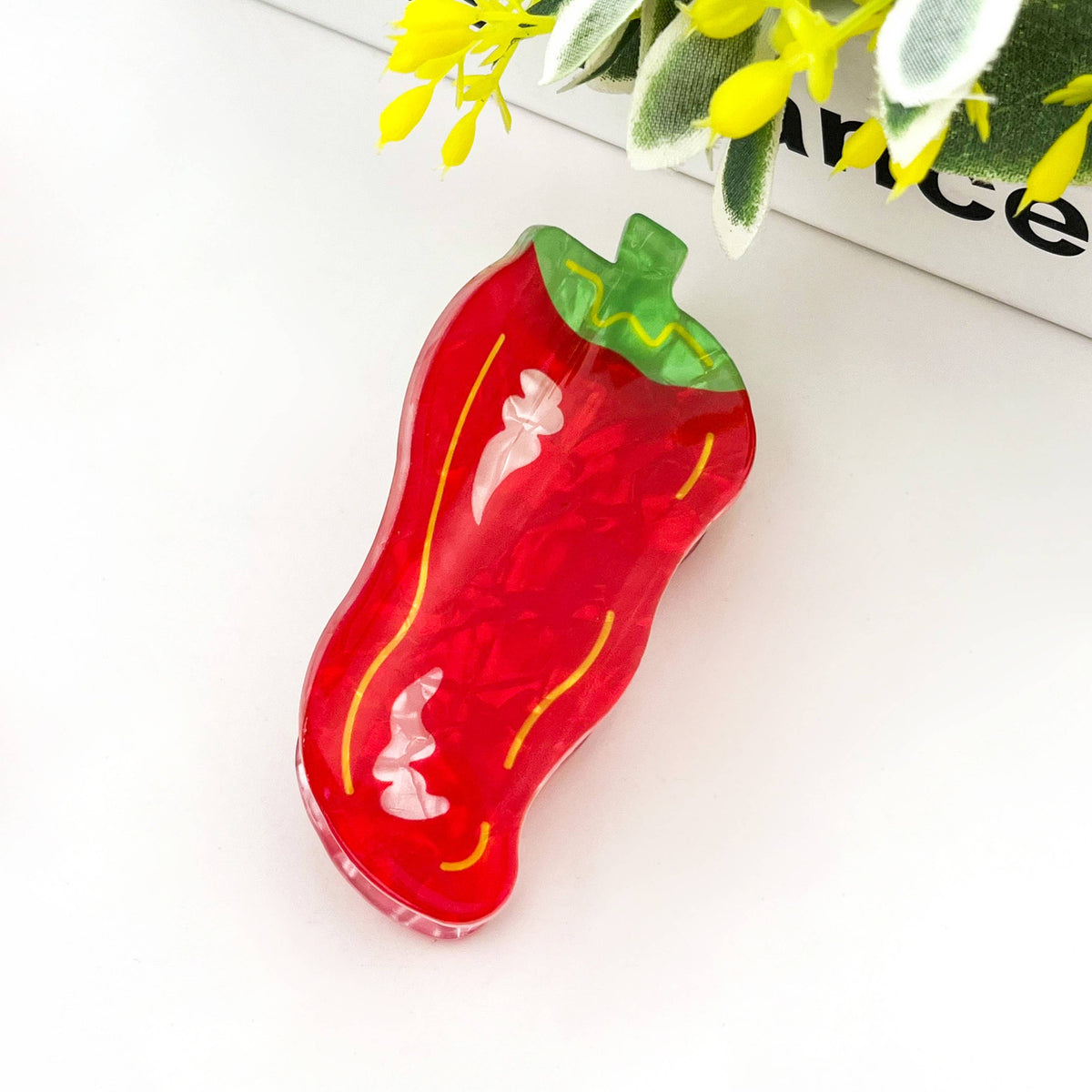 Red Chili Pepper Hair Claw Clip, Cute Vegetable Hair Clip