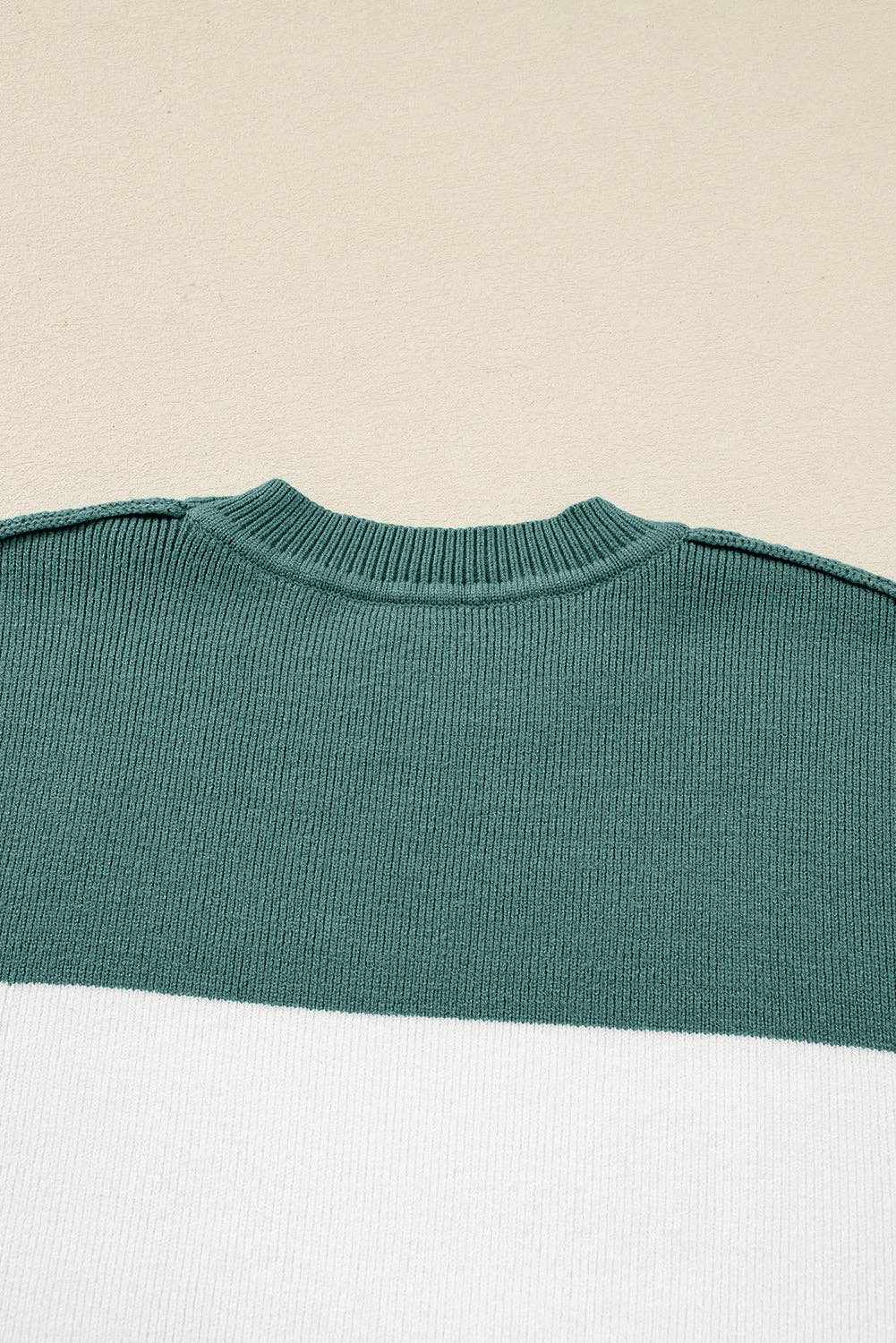 Triple Color Block Ribbed Sweater