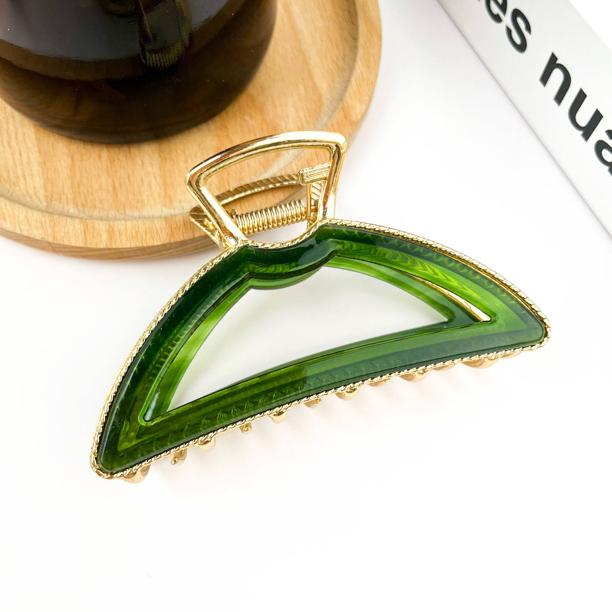 Acetate Metal Half Circle Hair Claw Clip