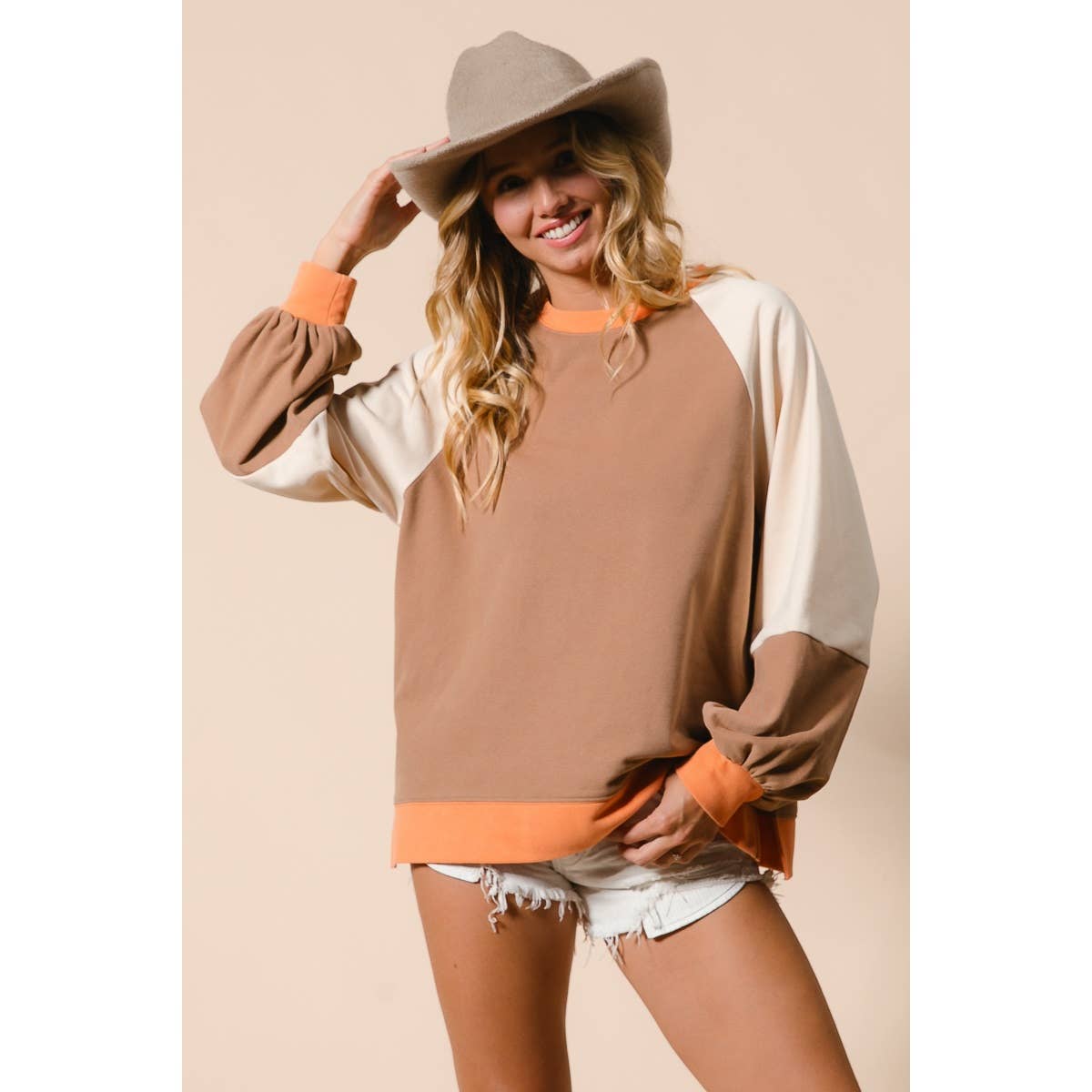 French Terry Color Block Top