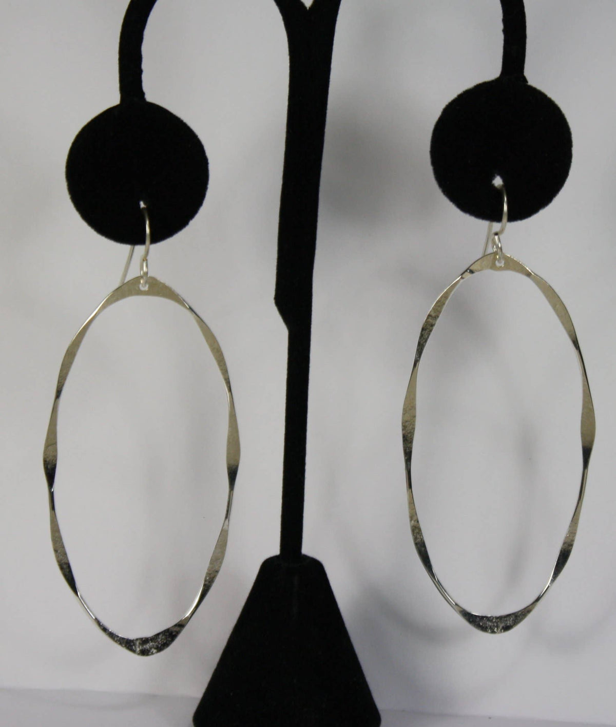 Sterling Silver Earrings Large Thick Ovals