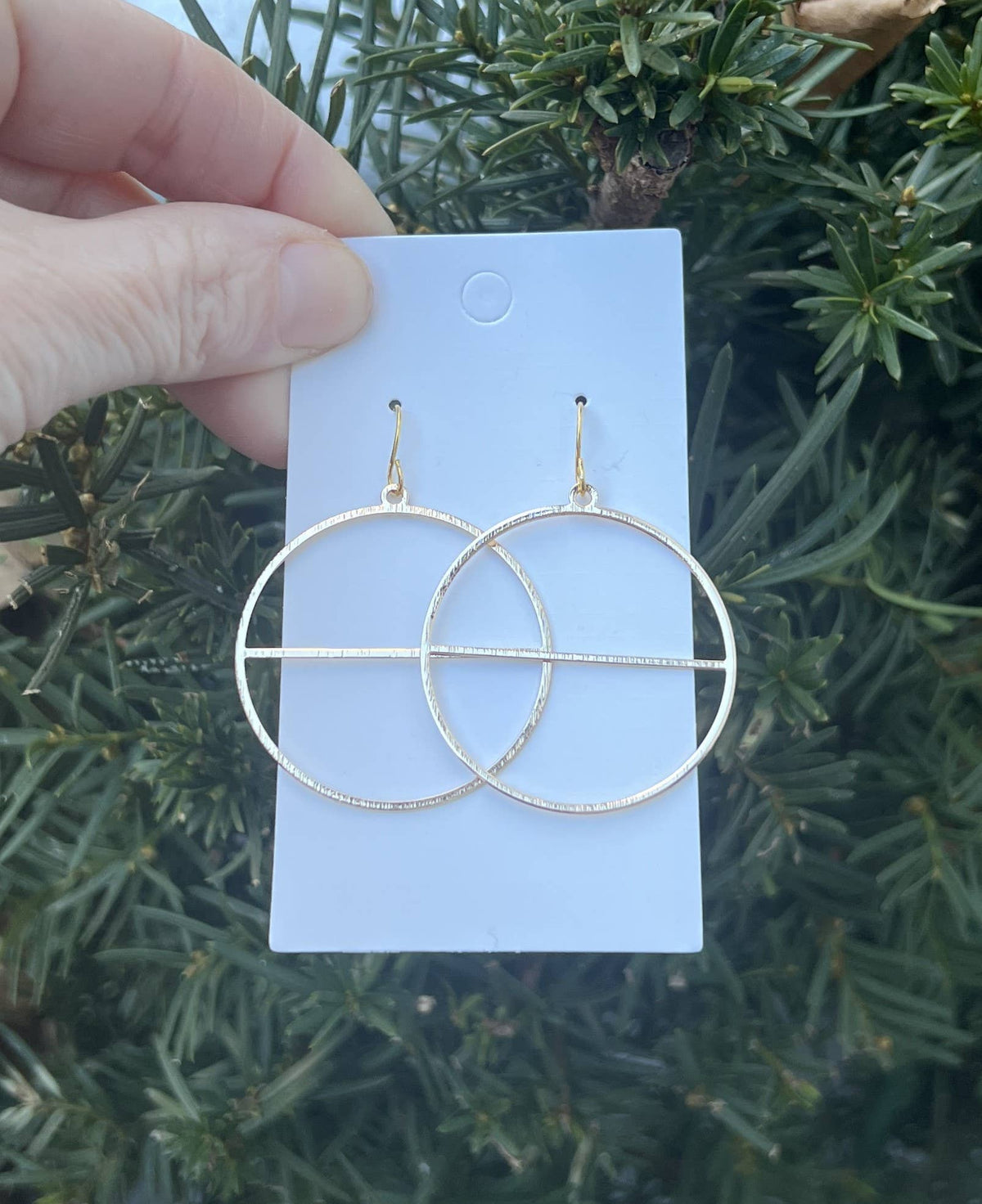 Gold Circle Metal Minimalist Modern Earrings