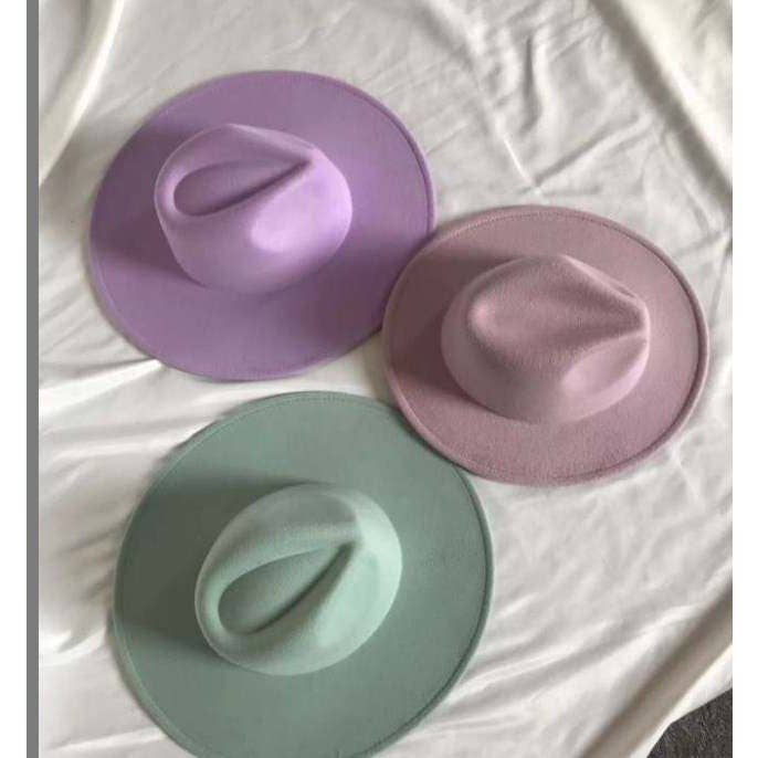 Structured Wide Brim Panama Hat in Vegan Felt