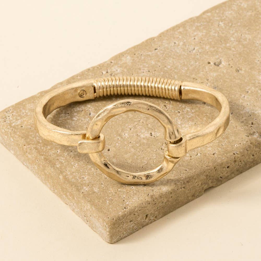 Hammered Circle Bangle Bracelet