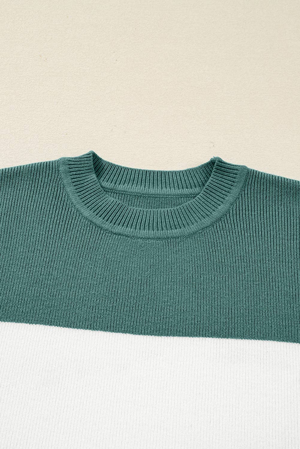 Triple Color Block Ribbed Sweater