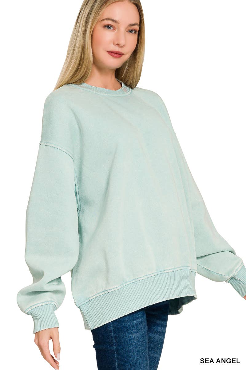 Snow Wash Fleece Oversized Pullover