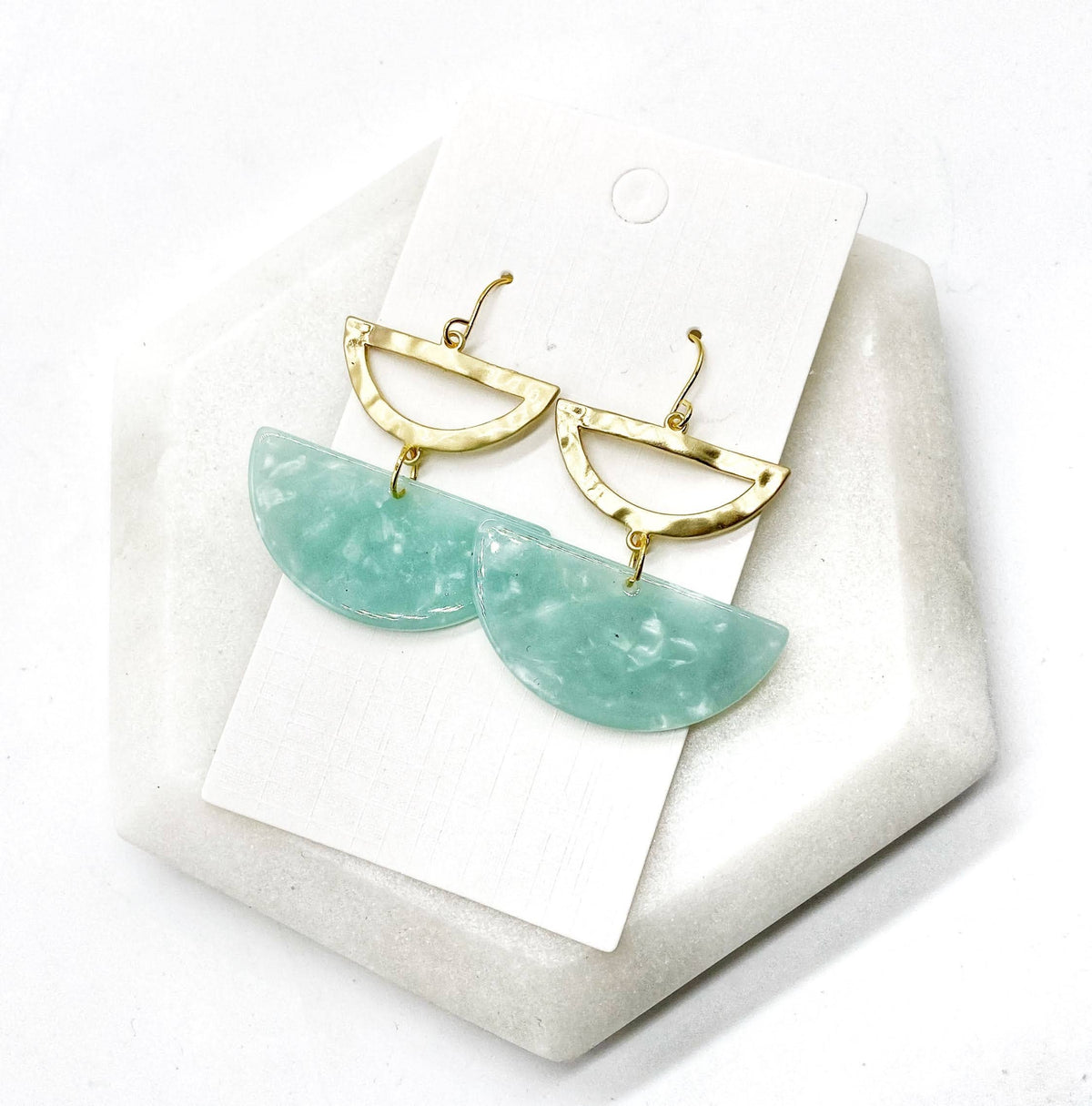 Mint Green Luna Earrings
