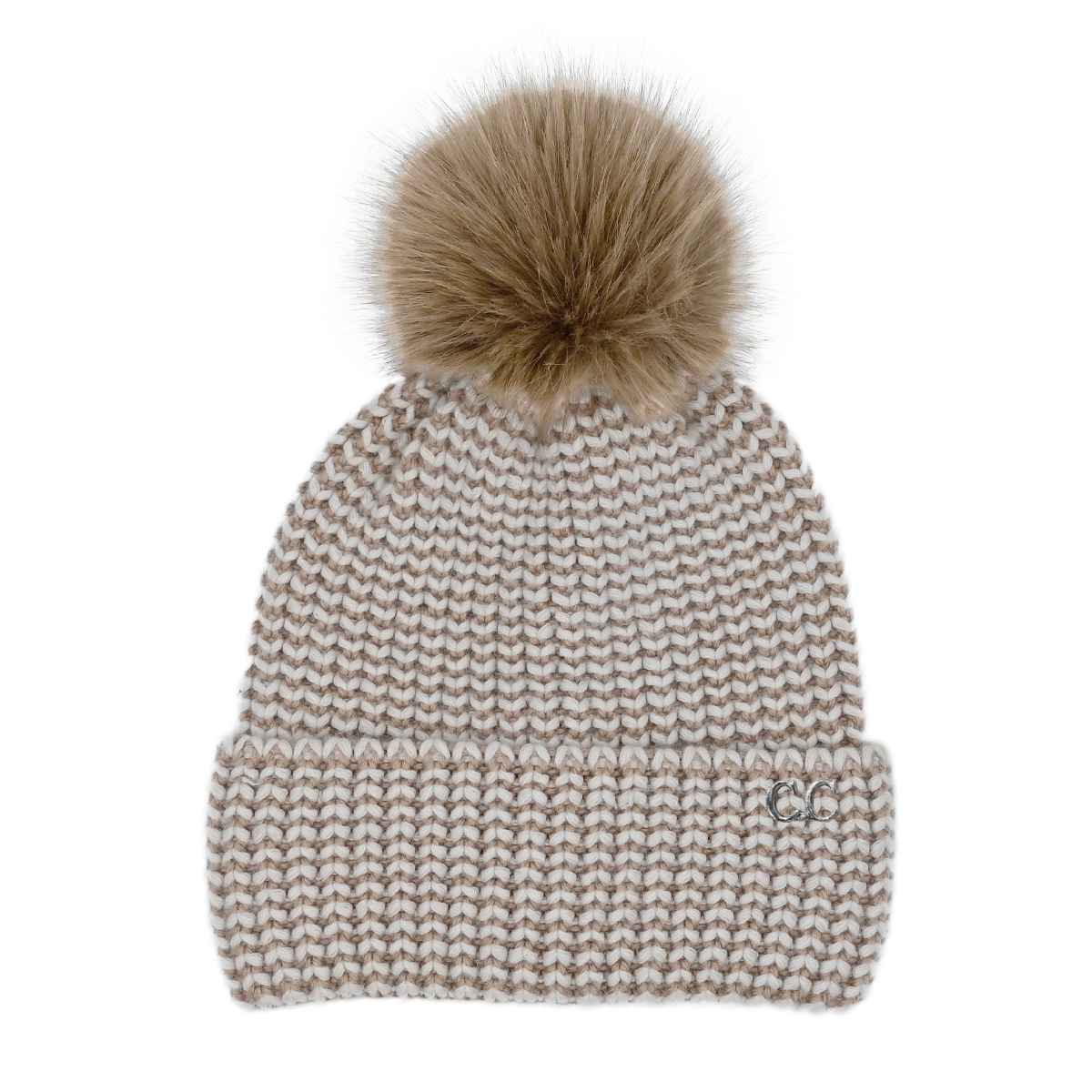 Two Tone Angora Cuff Beanie