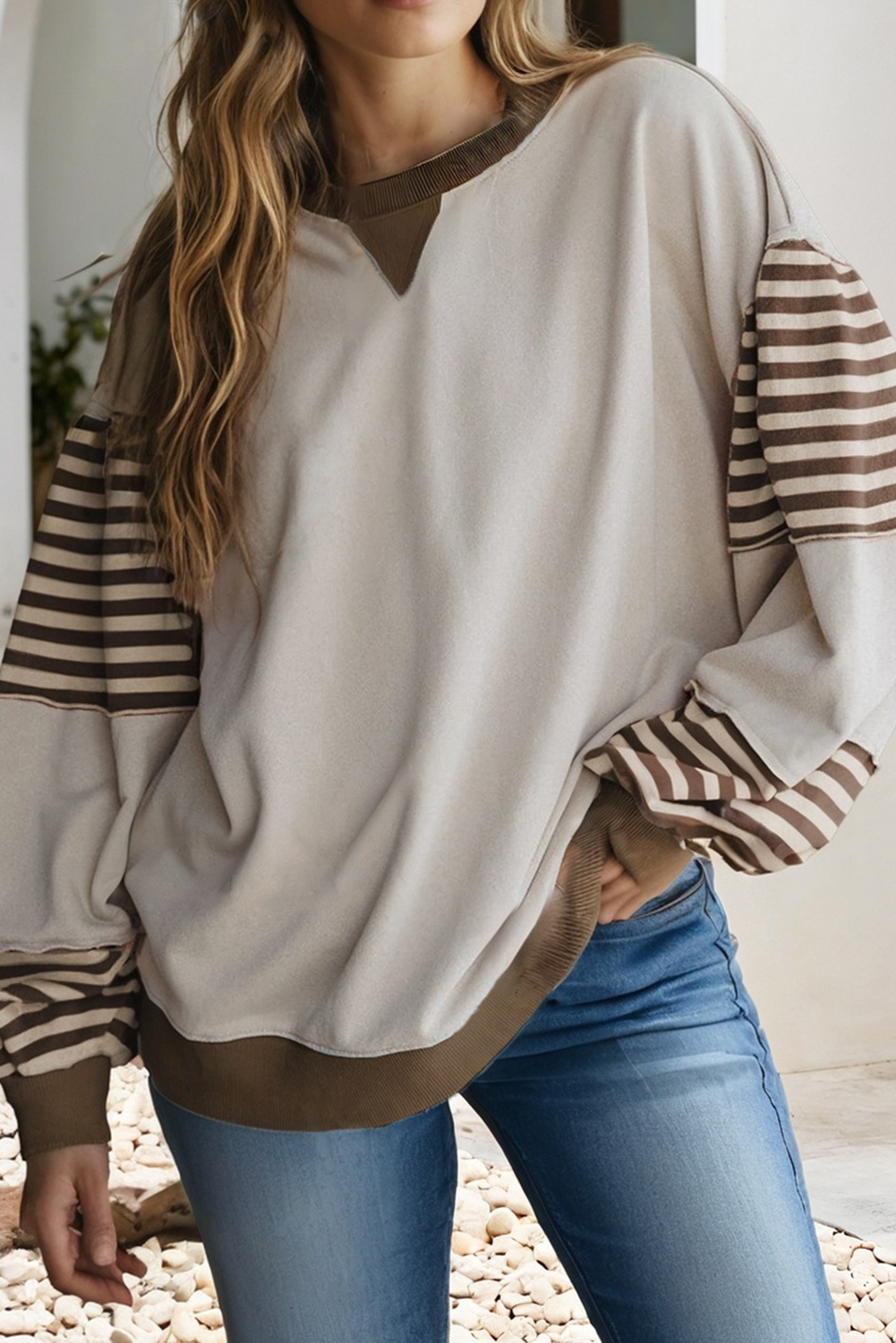 Weekend Stripe Colorblock Sweatshirt