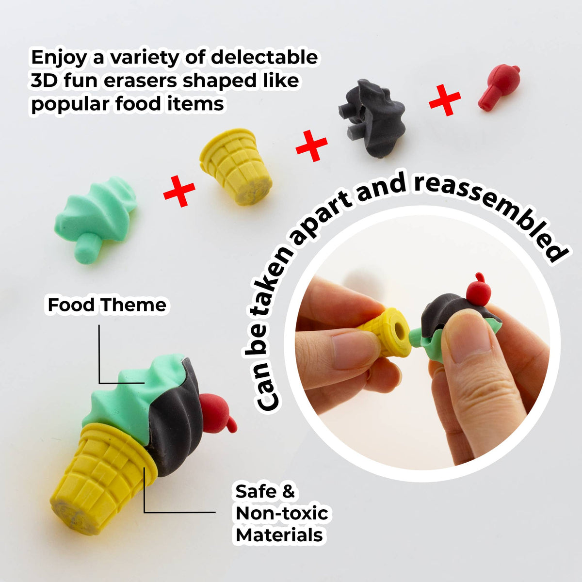 Snack Shop 3D Eraser Sets