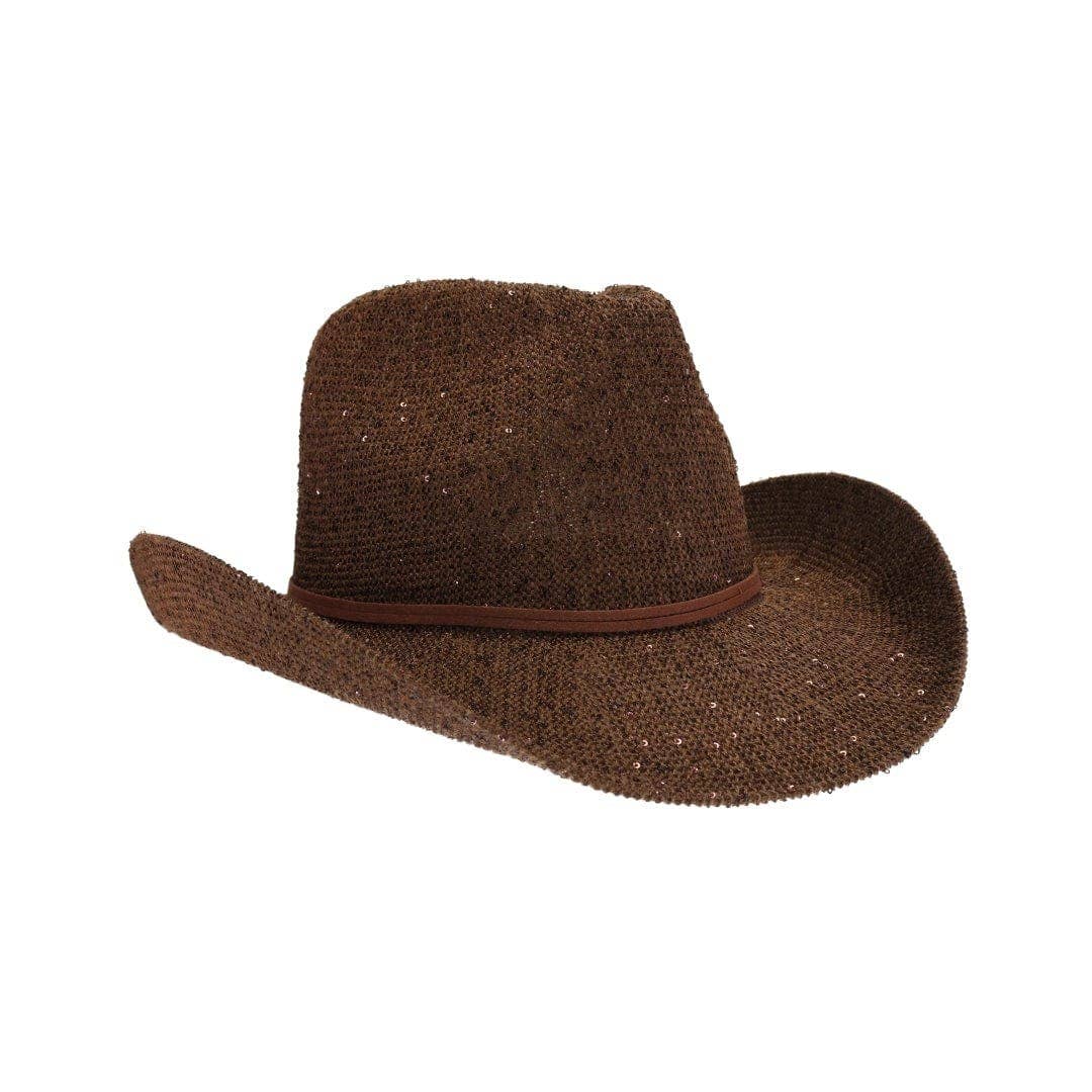 Sequin Cowboy Hat with Suede-Style Band