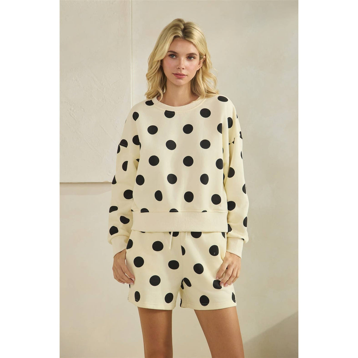 Polka Dot Crewneck Sweatshirt