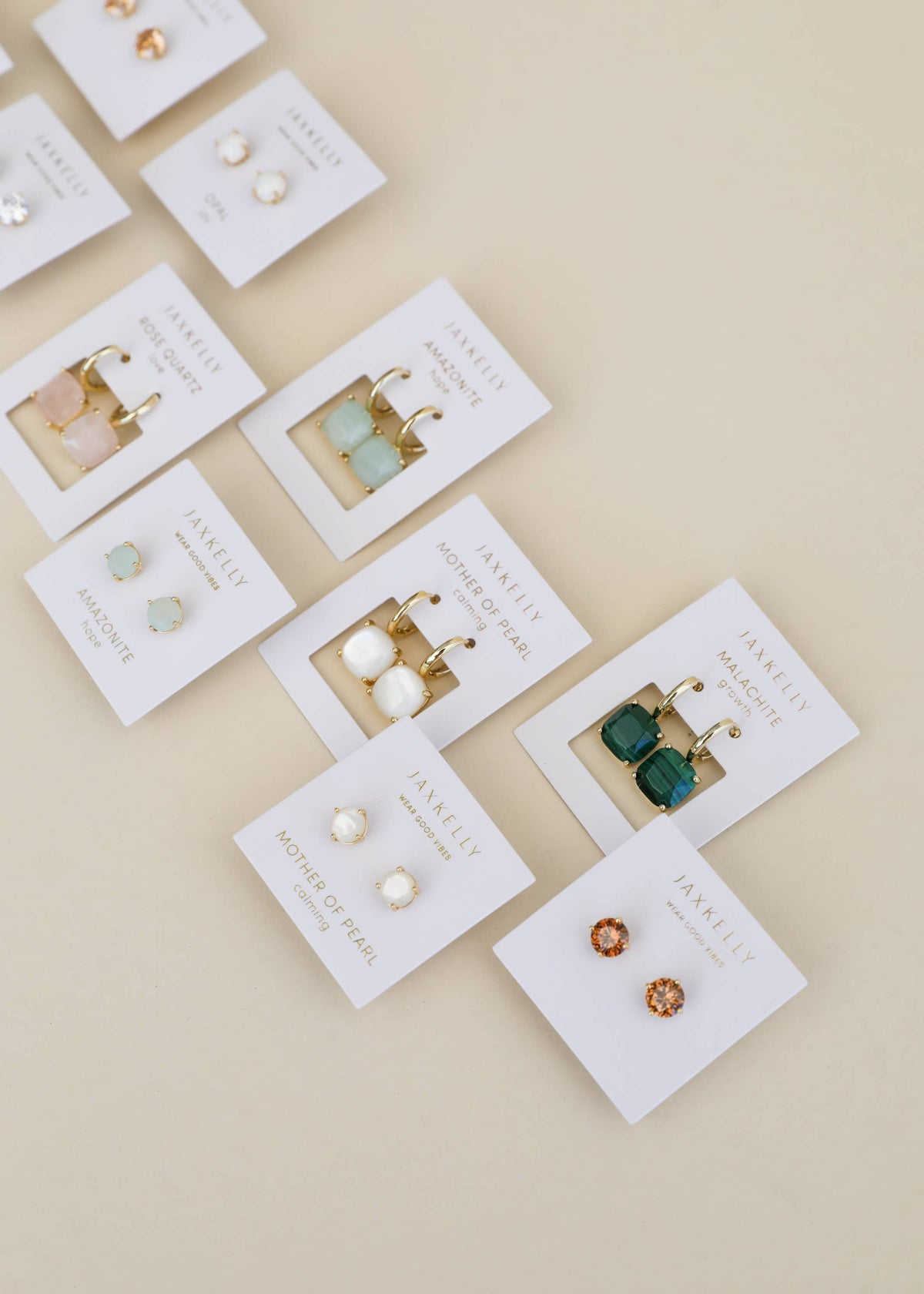 Round - Amazonite Gemstone - Gold Earrings