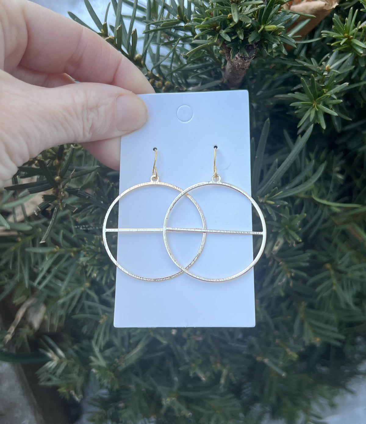 Gold Circle Metal Minimalist Modern Earrings