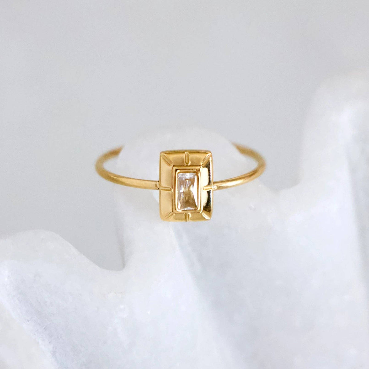CZ Art Deco Ring