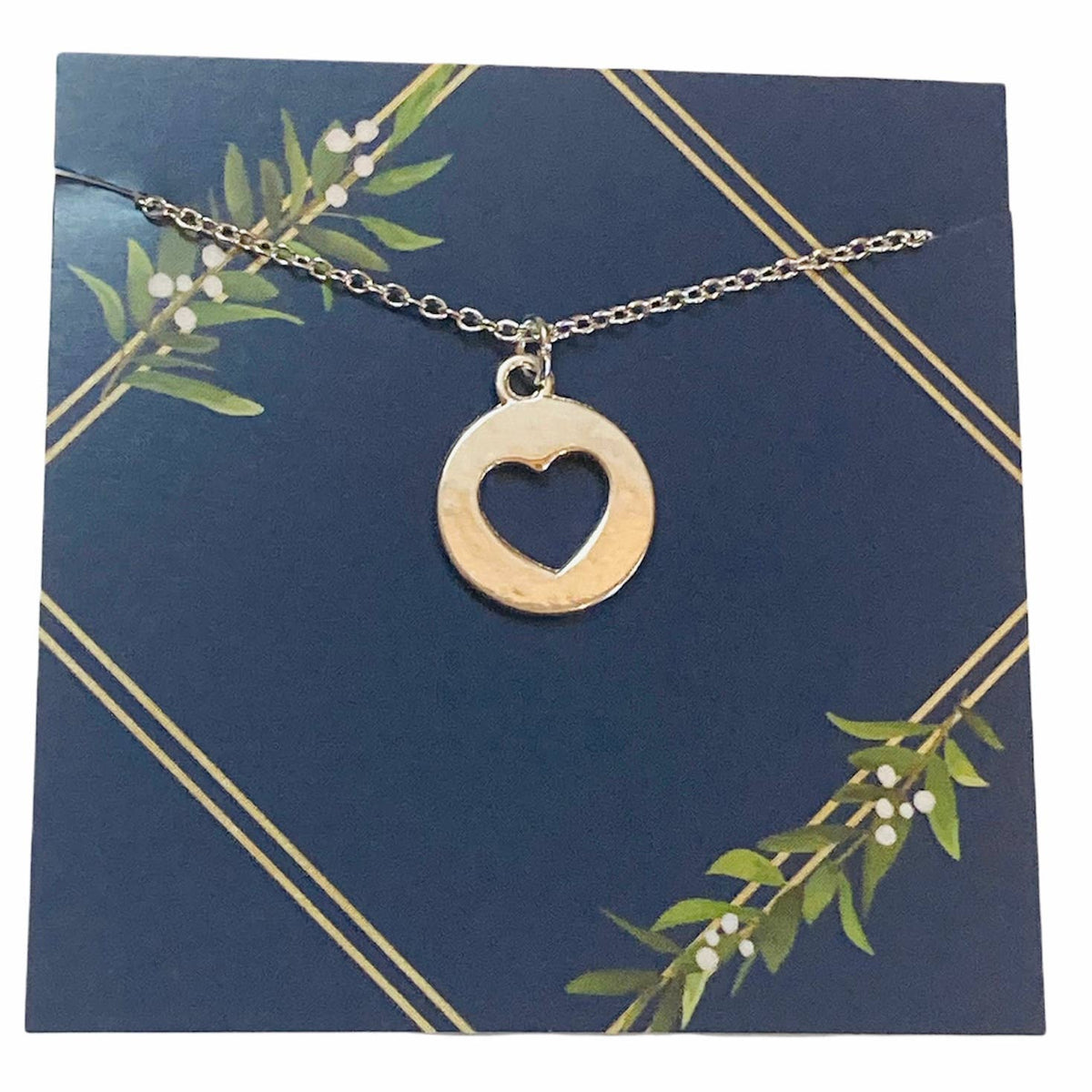 Heart Cutout Medallion Pendant Necklace