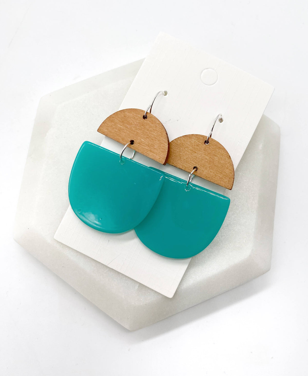 Aqua Wood and Acrylic Deco Drops