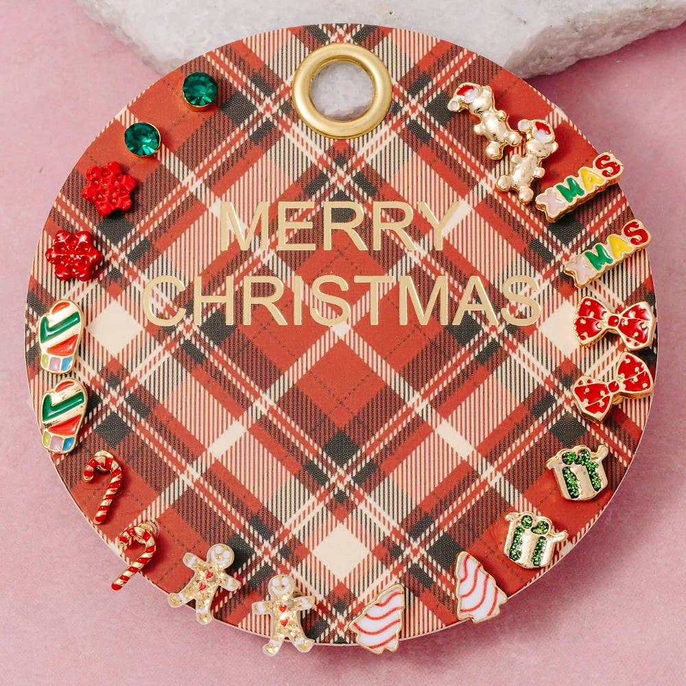 Assorted Merry Christmas Themed Earrings Set