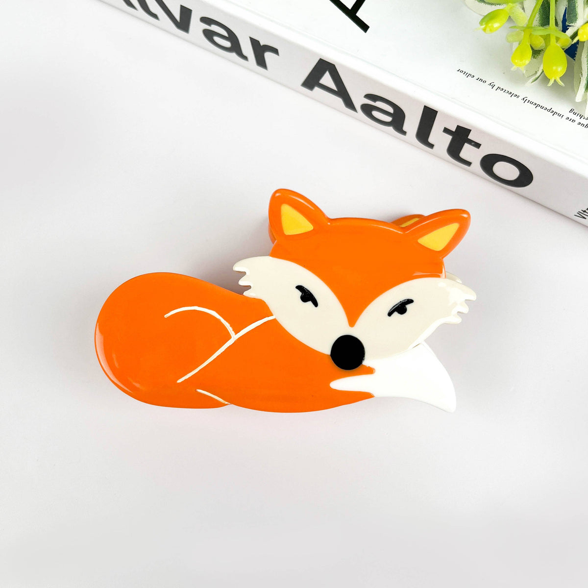 Orange Fox Hair Clip, Acetate Claw Hair Clip