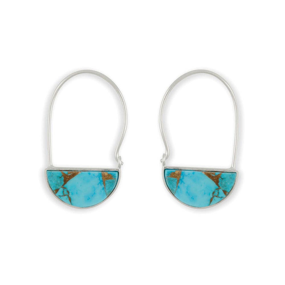 Turquoise Crescent Earrings