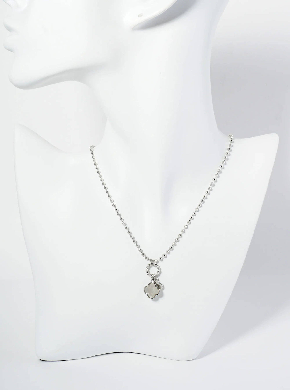 Lucky Double Quatrefoil Ball Chain Necklace