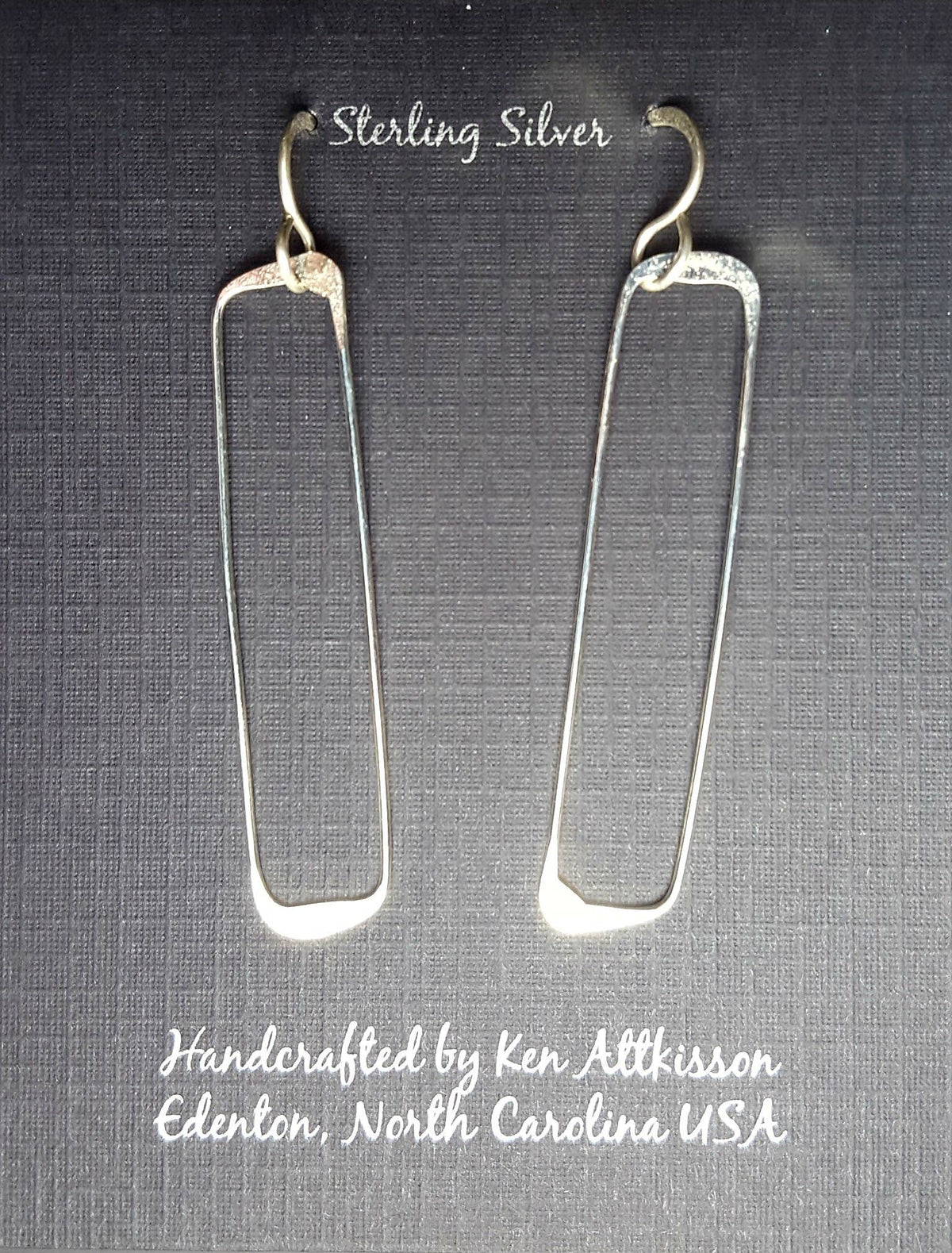 Sterling Silver Earrings Skinny Rectangle