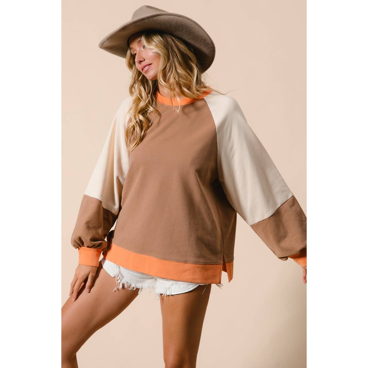 French Terry Color Block Top