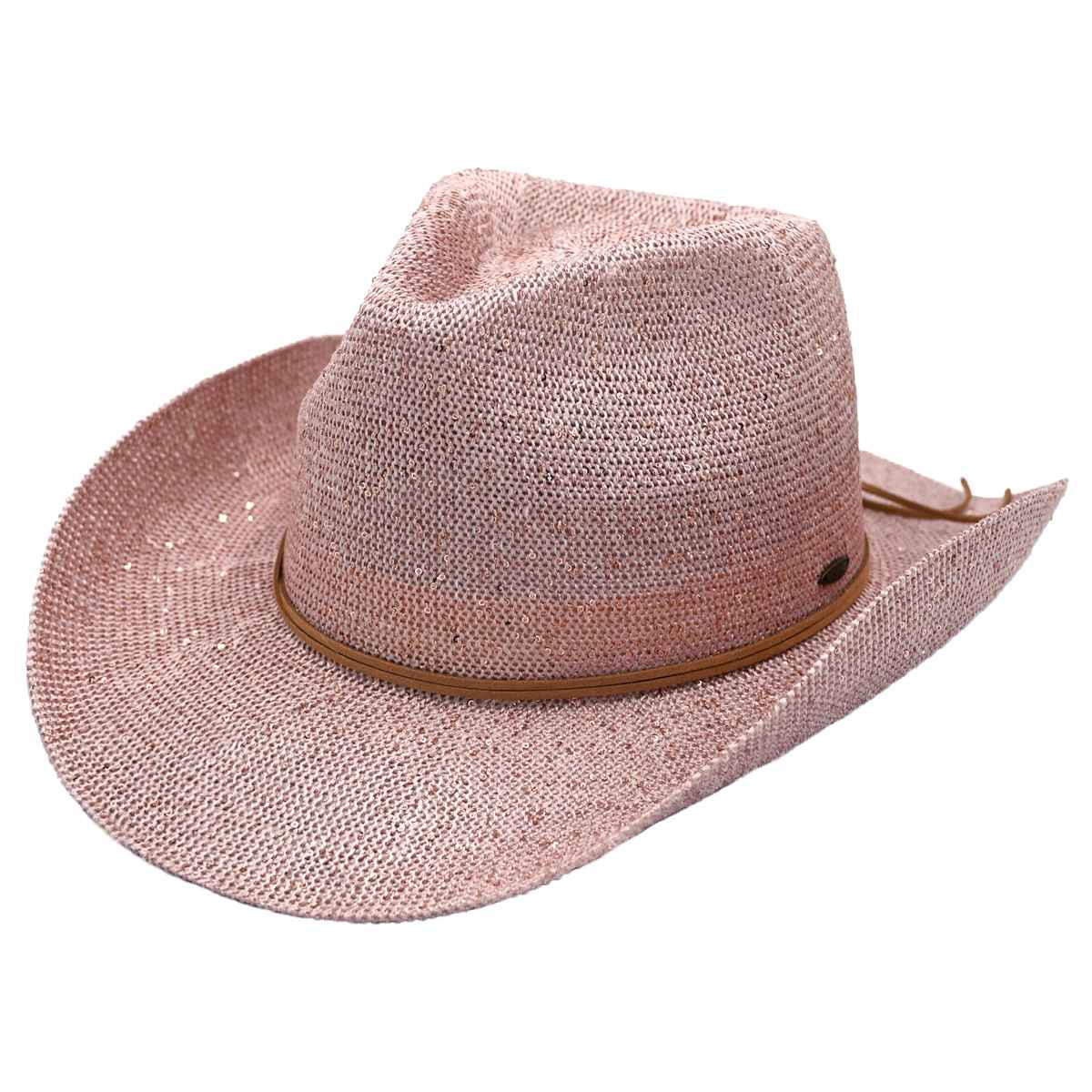 Sequin Cowboy Hat with Suede-Style Band