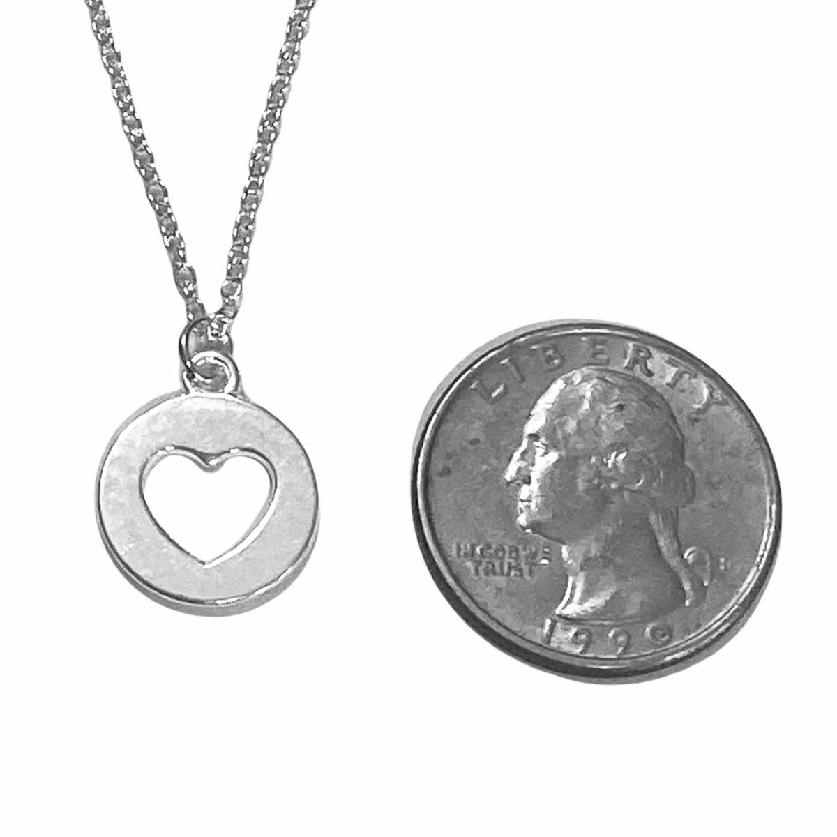 Heart Cutout Medallion Pendant Necklace