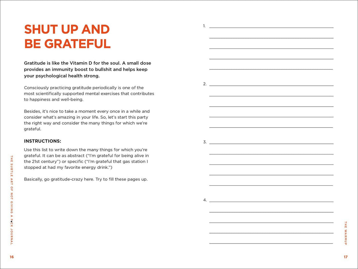Subtle Art of Not Giving a F*ck Journal, The: Mark Manson