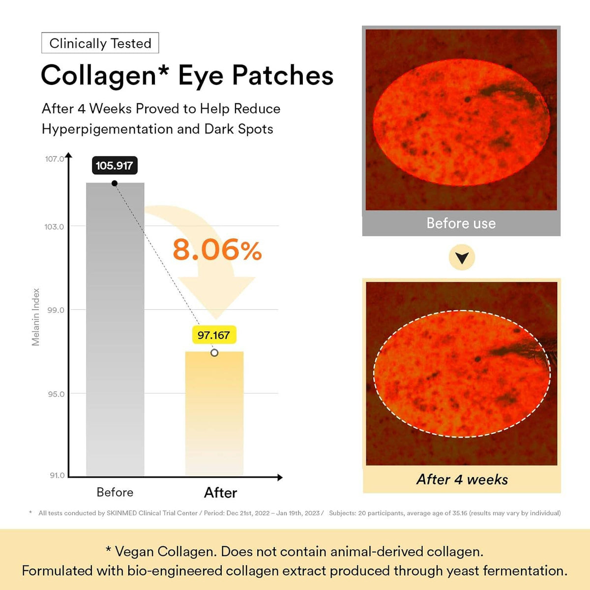 Abib Vegan Collagen Eye Patches for Wrinkles & Fine Line with Jericho Rose Jelly & Peptides, 60 Count, Korean Skin Care
