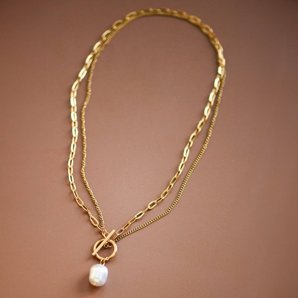 18K Gold PVD Plated Waterproof Stainless Steel Chain Necklace - 6860