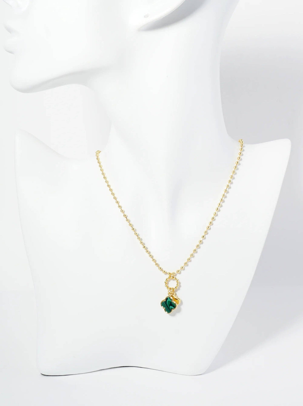 Lucky Double Quatrefoil Ball Chain Necklace