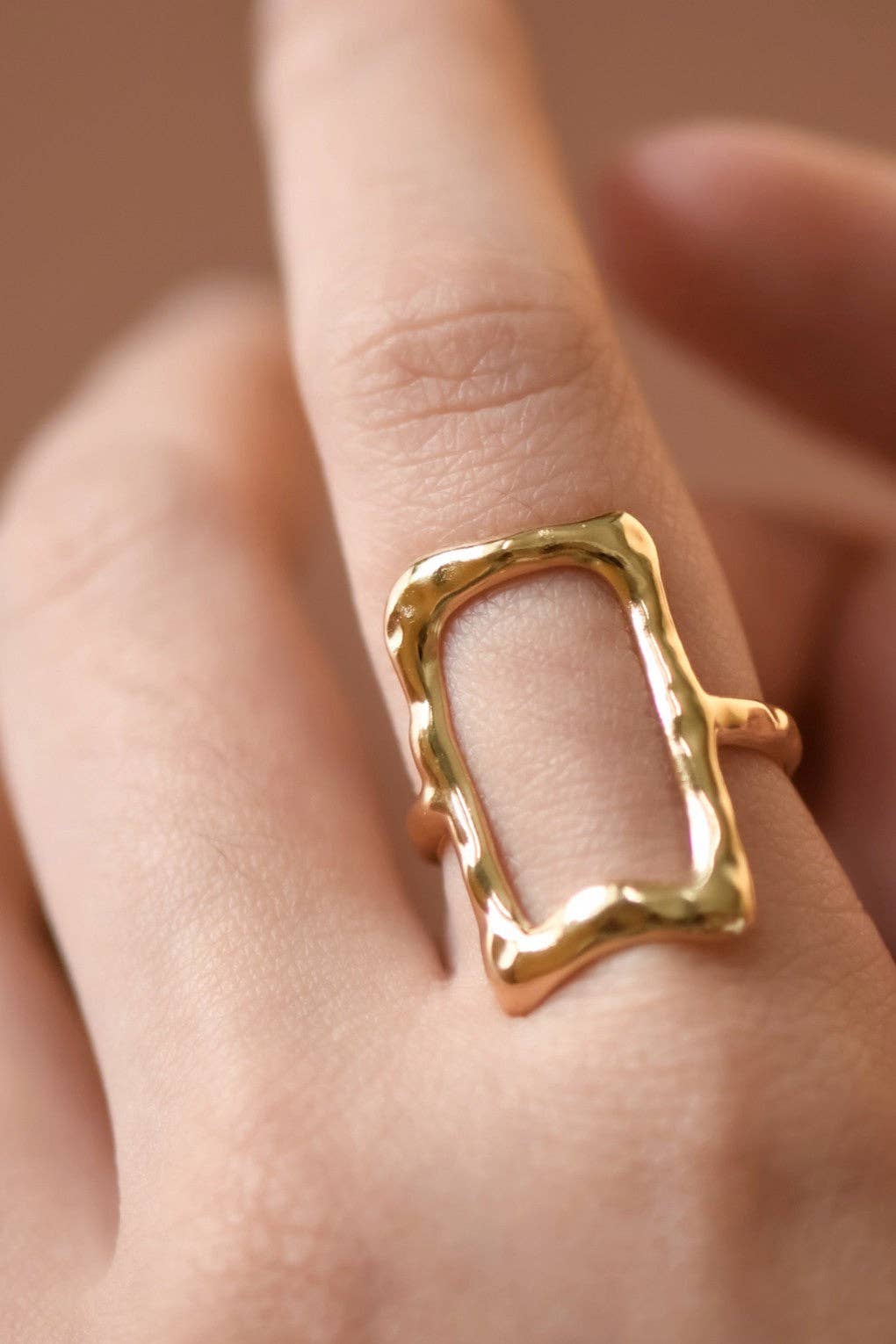 18K Gold Plated Waterproof Stainless Steel Ring - 7887