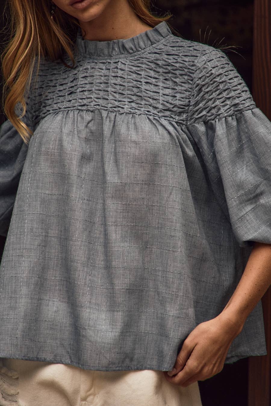 Bubble Sleeve Blouse