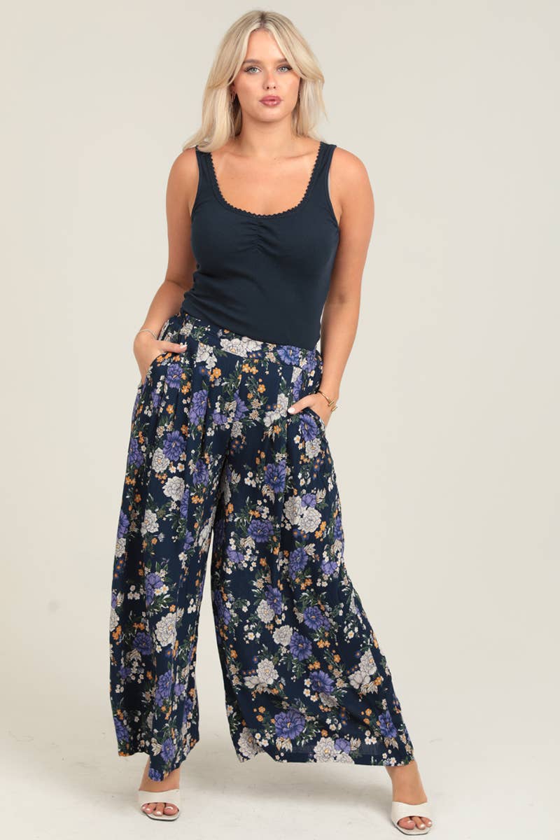 Printed Wide Leg Pants